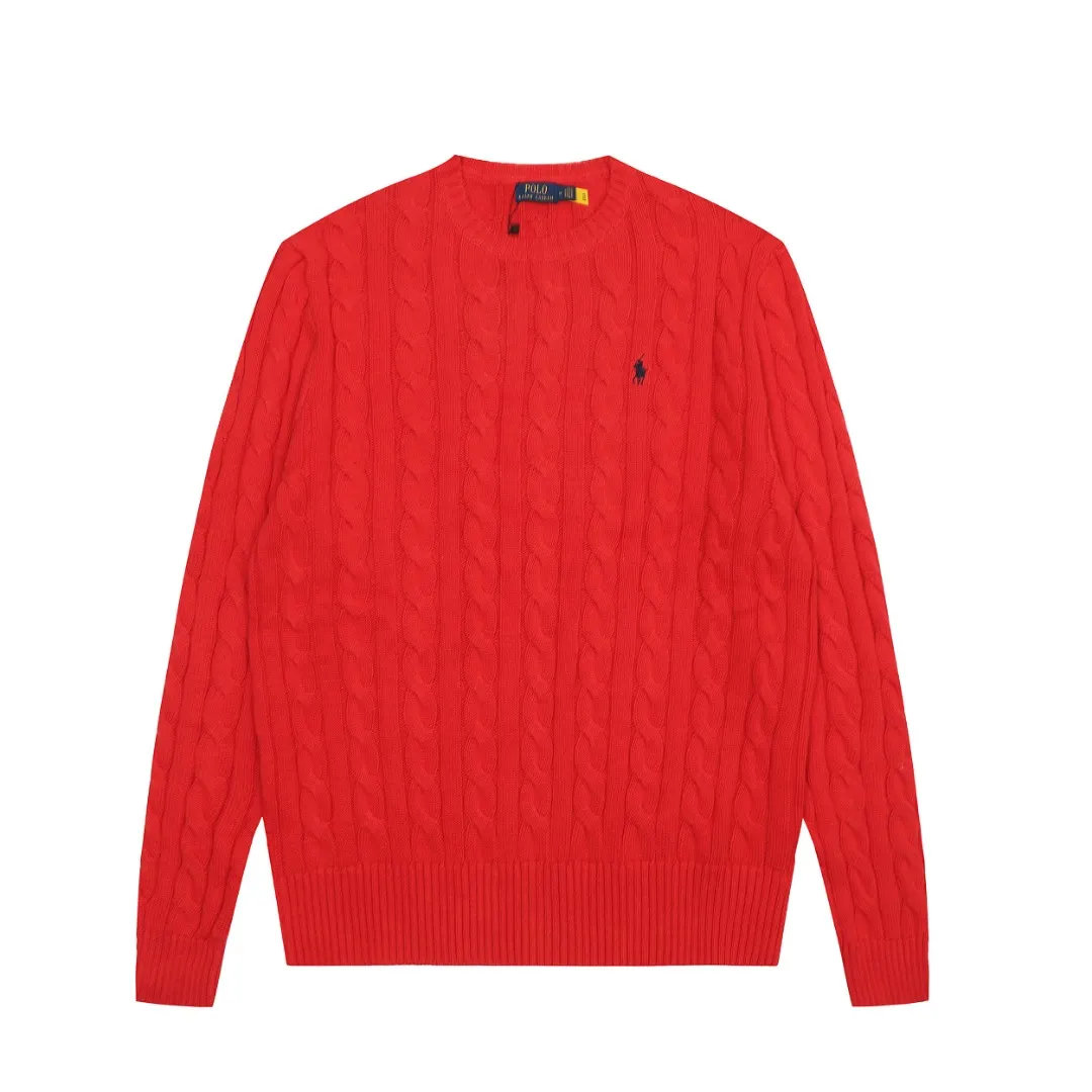 P200 RALPH LAUREN Ralph Lauren twelve-color classic small label embroidery round neck long-sleeved knitted sweater top, pure original high-density LOGO embroidery on the chest, original 1:1 customization of tag accessories. It is made of pure cotton yarn and multi-knitted, pure cotton is skin-friendly and comfortable, small braided round neck sweater with small label war horse embroidery🐎High quality. Follow the blogger to learn how to wear it! Let’s buy a Ralph Lauren cable sweater. It’s a super hard-to-find series after it became popular. It’s hard to find one on the official website. It’s simple and practical, has a lazy and loose feel, soft and delicate feel, and has a loose fit. Whether worn alone or layered, you can wear a simple one to create different styles of fashion!   Color: white, black, navy (white label), gray (white label), pink, red, khaki, blue, apricot, navy (red label), gray (black label), coffee Size: S M L XL